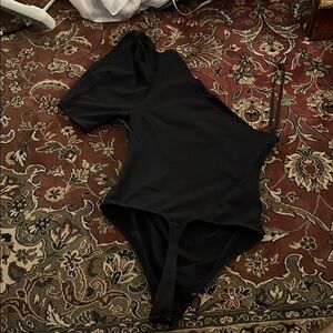 Free People Black One-Shoulder Bodysuit